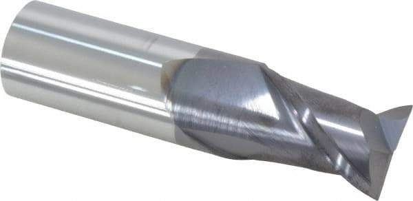 Accupro - 3/4", 1" LOC, 3/4" Shank Diam, 3" OAL, 2 Flute, Solid Carbide Square End Mill - Single End, AlTiN Finish, Spiral Flute, 40° Helix, Centercutting, Right Hand Cut, Right Hand Flute - All Tool & Supply