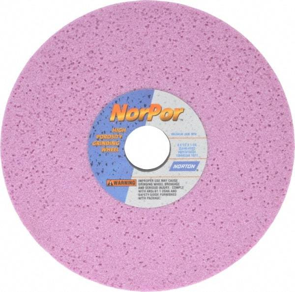 Norton - 8" Diam x 1-1/4" Hole x 1/2" Thick, H Hardness, 46 Grit Surface Grinding Wheel - Aluminum Oxide, Type 1, Coarse Grade, 3,600 Max RPM, Vitrified Bond, No Recess - All Tool & Supply