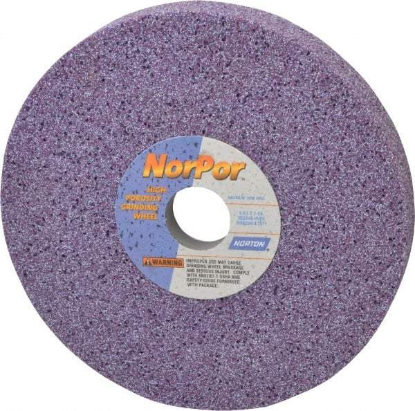 Norton - 8" Diam x 1-1/4" Hole x 1" Thick, H Hardness, 46 Grit Surface Grinding Wheel - Ceramic, Type 5, Coarse Grade, 3,600 Max RPM, Vitrified Bond, One-Side Recess - All Tool & Supply