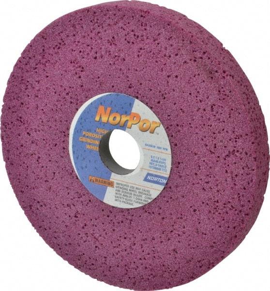 Norton - 8" Diam x 1-1/4" Hole x 1" Thick, H Hardness, 46 Grit Surface Grinding Wheel - Aluminum Oxide, Type 5, Coarse Grade, 3,600 Max RPM, Vitrified Bond, One-Side Recess - All Tool & Supply