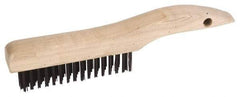 Weiler - 2 Rows x 17 Columns Steel Scratch Brush - 5" Brush Length, 10" OAL, 1-3/16" Trim Length, Wood Shoe Handle - All Tool & Supply