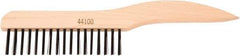 Weiler - 1 Rows x 17 Columns Steel Scratch Brush - 5" Brush Length, 10" OAL, 1-1/16" Trim Length, Wood Shoe Handle - All Tool & Supply