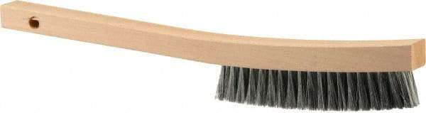 Weiler - 3 Rows x 19 Columns Steel Plater Brush - 5-1/2" Brush Length, 13" OAL, 1" Trim Length, Wood Curved Handle - All Tool & Supply