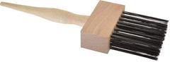 Weiler - 4 Rows x 8 Columns Steel Scratch Brush - 9-3/8" OAL, 2-1/2" Trim Length, Wood Straight Handle - All Tool & Supply