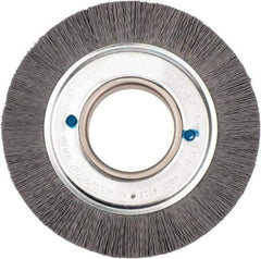 Weiler - 6" OD, 2" Arbor Hole, Crimped Nylon Wheel Brush - 1" Face Width, 1-1/4" Trim Length, 0.018" Filament Diam, 3,600 RPM - All Tool & Supply