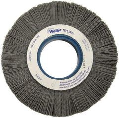 Weiler - 6" OD, 2" Arbor Hole, Crimped Nylon Wheel Brush - 1" Face Width, 1-1/4" Trim Length, 0.06" Filament Diam, 3,600 RPM - All Tool & Supply