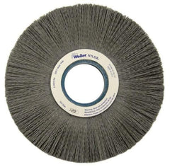 Weiler - 8" OD, 2" Arbor Hole, Crimped Nylon Wheel Brush - 1" Face Width, 2-1/4" Trim Length, 0.022" Filament Diam, 3,600 RPM - All Tool & Supply