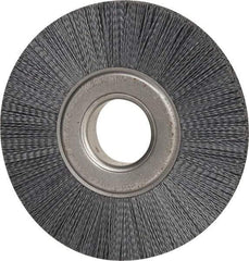 Weiler - 8" OD, 2" Arbor Hole, Crimped Nylon Wheel Brush - 1" Face Width, 2-1/4" Trim Length, 0.035" Filament Diam, 3,600 RPM - All Tool & Supply