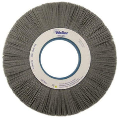 Weiler - 10" OD, 2" Arbor Hole, Crimped Nylon Wheel Brush - 1" Face Width, 3" Trim Length, 0.022" Filament Diam, 3,600 RPM - All Tool & Supply