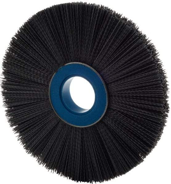 Weiler - 10" OD, 2" Arbor Hole, Crimped Nylon Wheel Brush - 1" Face Width, 3" Trim Length, 0.04" Filament Diam, 3,600 RPM - All Tool & Supply