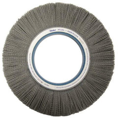 Weiler - 12" OD, Crimped Nylon Wheel Brush - 1-1/8" Face Width, 2-3/4" Trim Length, 0.04" Filament Diam, 1,800 RPM - All Tool & Supply