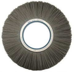 Weiler - 14" OD, Crimped Nylon Wheel Brush - 1-1/8" Face Width, 3-3/4" Trim Length, 0.022" Filament Diam, 1,800 RPM - All Tool & Supply