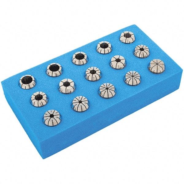 Iscar - 10 Piece, 0.56mm to 10.06mm Capacity, ER Collet Set - Increments of 0.0394", Series ER16 - Exact Industrial Supply