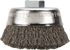 Milwaukee Tool - 4" OD, 5/8" Arbor Hole, Crimped Stainless Steel Wheel Brush - 1/2" Face Width, 3/4" Trim Length, 0.014" Filament Diam, 12,000 RPM - All Tool & Supply