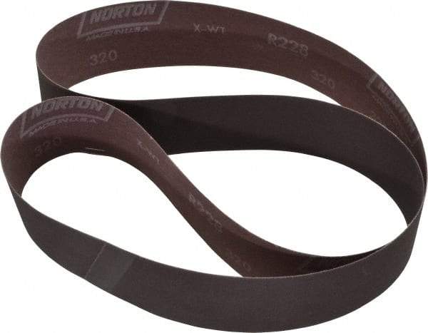 Norton - 2" Wide x 48" OAL, 320 Grit, Aluminum Oxide Abrasive Belt - Aluminum Oxide, Extra Fine, Coated, Series R228 - All Tool & Supply