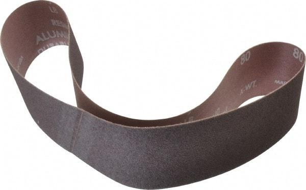 Norton - 2" Wide x 30" OAL, 80 Grit, Aluminum Oxide Abrasive Belt - Aluminum Oxide, Medium, Coated, Series R228 - All Tool & Supply