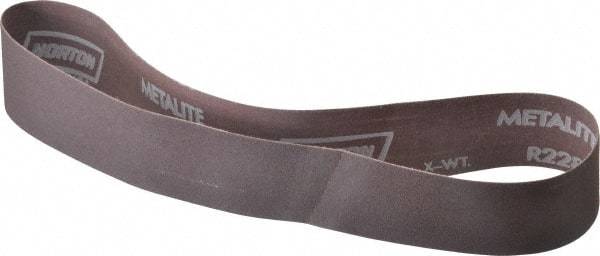 Norton - 2" Wide x 30" OAL, 120 Grit, Aluminum Oxide Abrasive Belt - Aluminum Oxide, Fine, Coated, Series R228 - All Tool & Supply