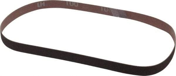 Norton - 1/2" Wide x 24" OAL, 100 Grit, Aluminum Oxide Abrasive Belt - Aluminum Oxide, Fine, Coated, Series R228 - All Tool & Supply