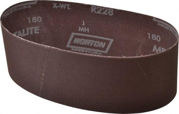 Norton - 3" Wide x 21" OAL, 180 Grit, Aluminum Oxide Abrasive Belt - Aluminum Oxide, Very Fine, Coated, Series R228 - All Tool & Supply