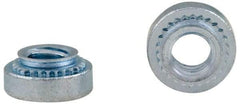 Electro Hardware - 1/4-20, 0.0909" Min Panel Thickness, Round Head, Clinch Captive Nut - 0.44" Head Diam, 0.344" Mounting Hole Diam, 0.17" Head Height, Zinc Plated Steel - All Tool & Supply