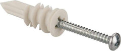 Toggler - #6 to 8 Screw, 1/4" Diam, 1-1/4" Long, 3/8 to 5/8" Thick, Self Drilling Drywall & Hollow Wall Anchor - Thermoplastic Alloy, Grade Proprietary Thermoplastic Alloy, Use in Drywall - All Tool & Supply