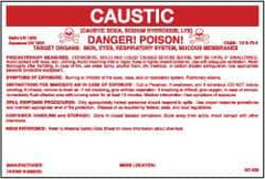 NMC - "Caustic", 3-1/4" Long x 5" Wide, Pressure-Sensitive Vinyl Safety Sign - Rectangle, 0.004" Thick, Use for Hazardous Materials - All Tool & Supply