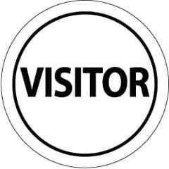 NMC - Visitor, Hard Hat Label - Black on White, 2" Thick, For Visitor - All Tool & Supply