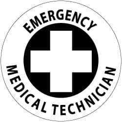 NMC - Emergency Medical Technician, Hard Hat Label - Black on White, 2" Thick, For Accident Prevention - All Tool & Supply