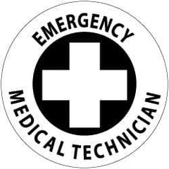 NMC - Emergency Medical Technician, Hard Hat Label - Black on White, 2" Thick, For Accident Prevention - All Tool & Supply