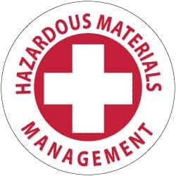 NMC - Hazardous Materials Management, Hard Hat Label - Red on White, 2" Thick, For Accident Prevention - All Tool & Supply