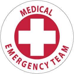 NMC - Medical Emergency Team, Hard Hat Label - Red on White, 2" Thick, For Accident Prevention - All Tool & Supply