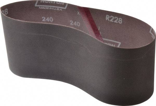 Norton - 4" Wide x 24" OAL, 240 Grit, Aluminum Oxide Abrasive Belt - Aluminum Oxide, Very Fine, Coated, Series R228 - All Tool & Supply