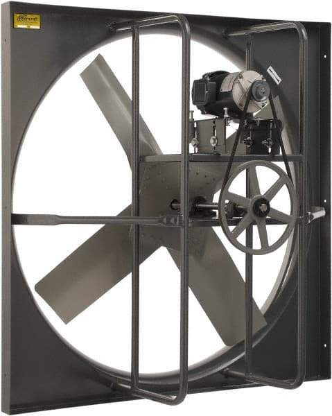 Americraft - 36" Blade, Belt Drive, 1 hp, 13,174 CFM, TEFC Exhaust Fan - 42-1/2" Opening Height x 42-1/2" Opening Width, 2.8/1.4 Amp, 230/460 Volt, 1 Speed, Three Phase - All Tool & Supply