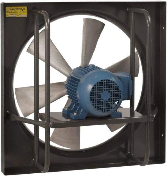 Americraft - 24" Blade, Direct Drive, 1 hp, 7,425 CFM, Explosion Proof Exhaust Fan - 30-1/2" Opening Height x 30-1/2" Opening Width, 16/8 Amp, 115/230 Volt, 1 Speed, Single Phase - All Tool & Supply