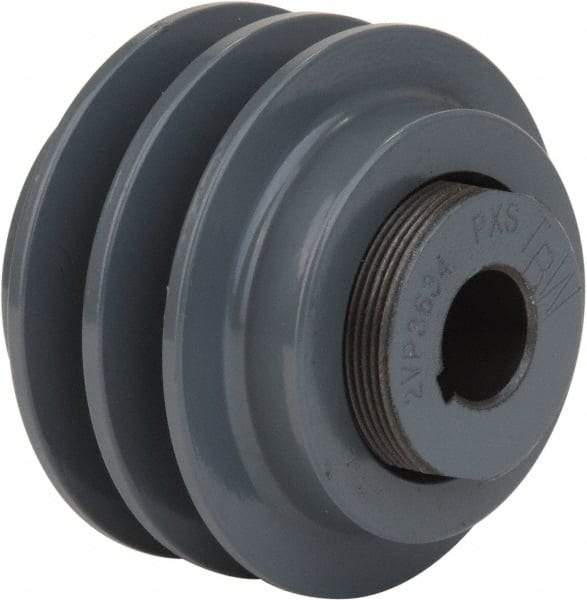 TB Wood's - 1-1/8" Inside Diam x 4-3/4" Outside Diam, 2 Groove, Variable Pitched Type 2 Sheave - Belt Sections 3L, 4L, A, 5L & B, 3" Sheave Thickness, 1-3/16" Side Groove Thickness 1-3/8 to 2-1/8" Face Width - All Tool & Supply