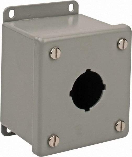 nVent Hoffman - 1 Hole, 1.2 Inch Hole Diameter, Steel Pushbutton Switch Enclosure - 4-1/2 Inch High x 3.47 Inch Wide x 2-3/4 Inch Deep, 12, 13 NEMA Rated - All Tool & Supply