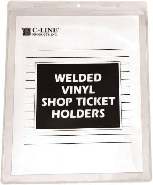 C-LINE - 50 Piece Clear Shop Ticket Holder - 8" High x 5" Wide - All Tool & Supply