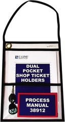 C-LINE - 15 Piece Clear Dual Pocket Stitched Hanging Shop Ticket Holder - 12" High x 9" Wide - All Tool & Supply