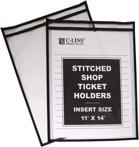 C-LINE - 25 Piece Clear Stitched Shop Ticket Holder - 17" High x 11" Wide - All Tool & Supply