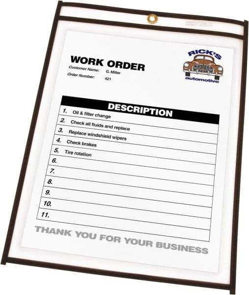 C-LINE - 25 Piece Clear Stitched Shop Ticket Holder - 11" High x 8-1/2" Wide - All Tool & Supply