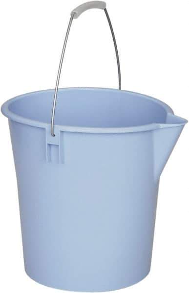 Ability One - 12 Qt, Plastic Round Blue Single Pail with Pour Spout - Handle Included - All Tool & Supply