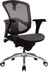 Bevco - 18 to 21-1/2" High Adjustable Chair - 20-1/2" Wide x 19-3/4" Deep, Mesh Seat, Black - All Tool & Supply