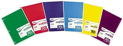 Mead - 70 Sheet, 8 x 10-1/2", Wide Ruled Spiral Bound Notebook - Assorted Colors - All Tool & Supply