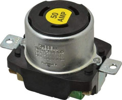 Hubbell Wiring Device-Kellems - 250 VDC, 600 VAC, 50 Amp, Self Grounding Receptacle - 3 Poles, 4 Wire, Female End, Black - All Tool & Supply