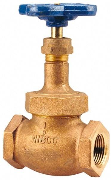 NIBCO - 3" Pipe, Threaded Ends, Bronze Integral Oxygen Service Globe Valve - PTFE Disc, Union Bonnet, 300 psi WOG, 150 psi WSP, Class 150 - All Tool & Supply