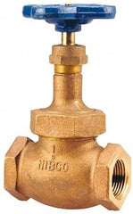 NIBCO - 1/2" Pipe, Threaded Ends, Bronze Integral Oxygen Service Globe Valve - PTFE Disc, Union Bonnet, 300 psi WOG, 150 psi WSP, Class 150 - All Tool & Supply