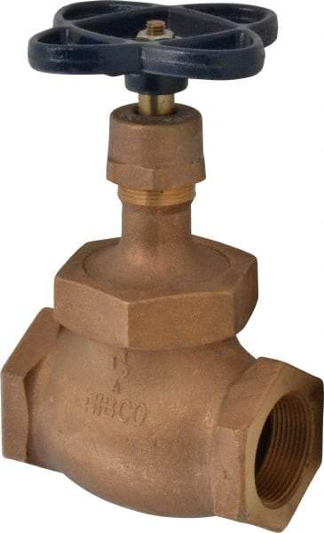 NIBCO - 1-1/2" Pipe, Threaded Ends, Bronze Integral Globe Valve - PTFE Disc, Screw-In Bonnet, 200 psi WOG, 125 psi WSP, Class 125 - All Tool & Supply