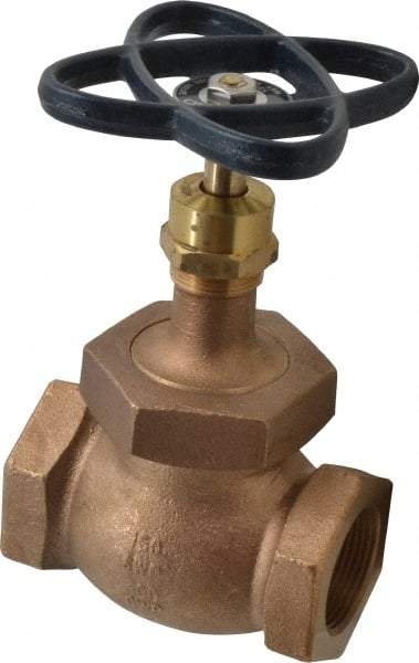 NIBCO - 1-1/4" Pipe, Threaded Ends, Bronze Integral Globe Valve - PTFE Disc, Screw-In Bonnet, 200 psi WOG, 125 psi WSP, Class 125 - All Tool & Supply