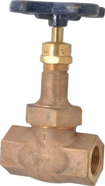 NIBCO - 1" Pipe, Threaded Ends, Bronze Integral Globe Valve - Bronze Disc, Union Bonnet, 600 psi WOG, 300 psi WSP, Class 300 - All Tool & Supply