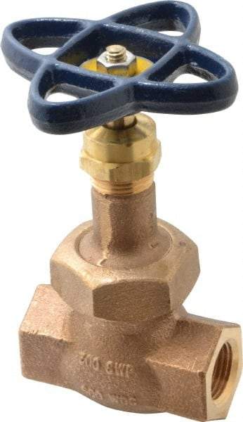 NIBCO - 1/2" Pipe, Threaded Ends, Bronze Integral Globe Valve - Bronze Disc, Union Bonnet, 600 psi WOG, 300 psi WSP, Class 300 - All Tool & Supply